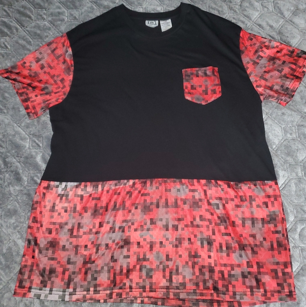 Vintage ILM Issac Morris Limited - Red Digital Camo Pocket T-Shirt - Size XXL